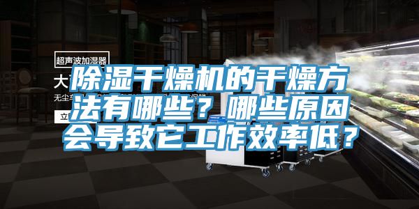 除濕干燥機的干燥方法有哪些？哪些原因會導致它工作效率低？