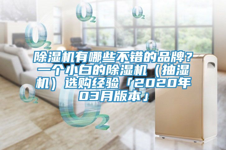 除濕機有哪些不錯的品牌？一個小白的除濕機（抽濕機）選購經(jīng)驗「2020年03月版本」