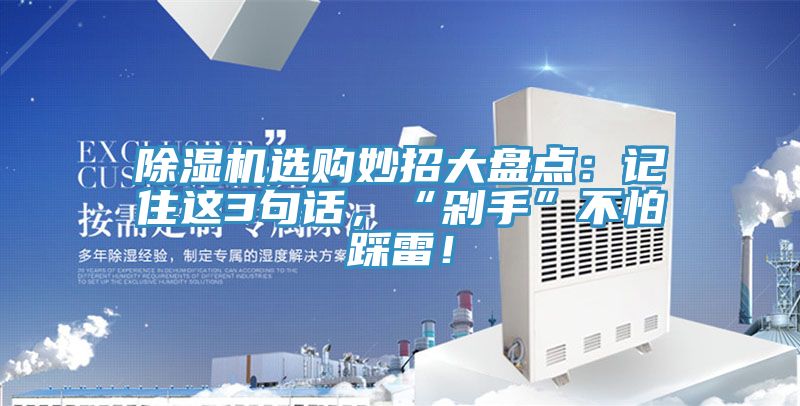 除濕機選購妙招大盤點：記住這3句話，“剁手”不怕踩雷！
